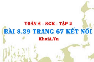 Bài 8.39 trang 67 Toán 6 Tập 2 Kết nối tri thức